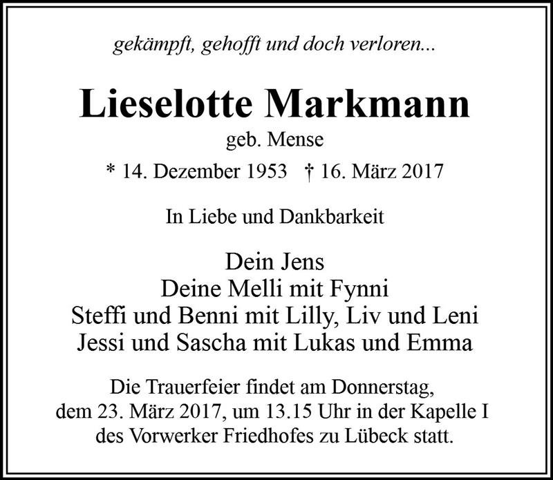 Erinnerungsbild für Lieselotte Markmann