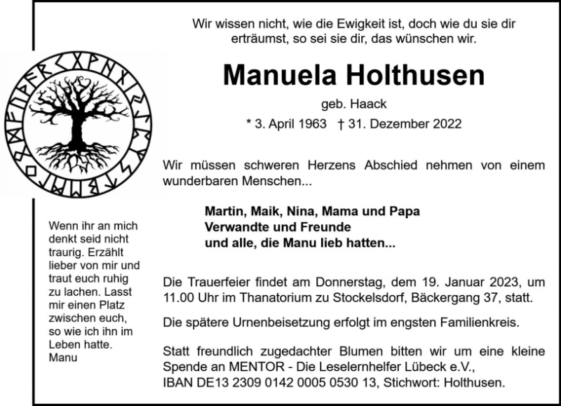 Erinnerungsbild für Manuela Holthusen