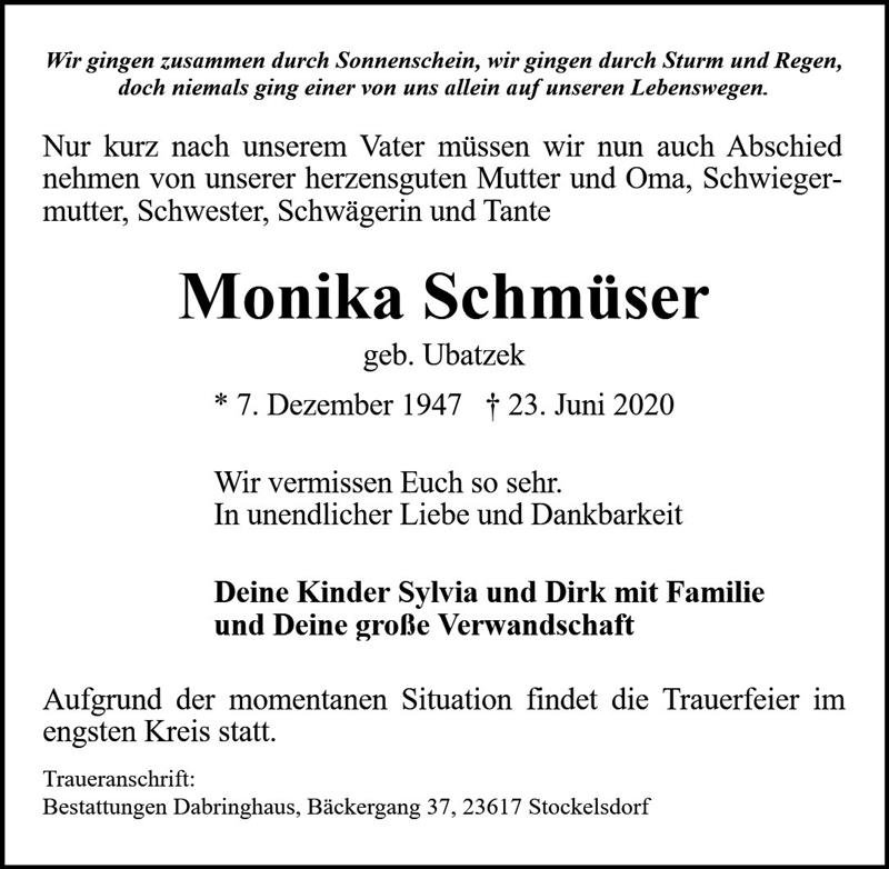 Erinnerungsbild für Monika Schmüser